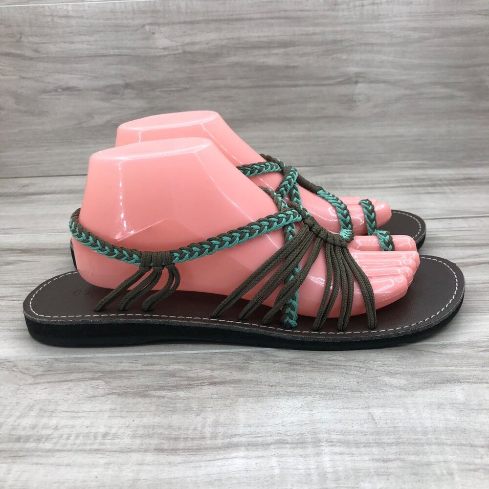 Plaka Sandals Women's 11 Hand Woven Flat Slip On Shoes